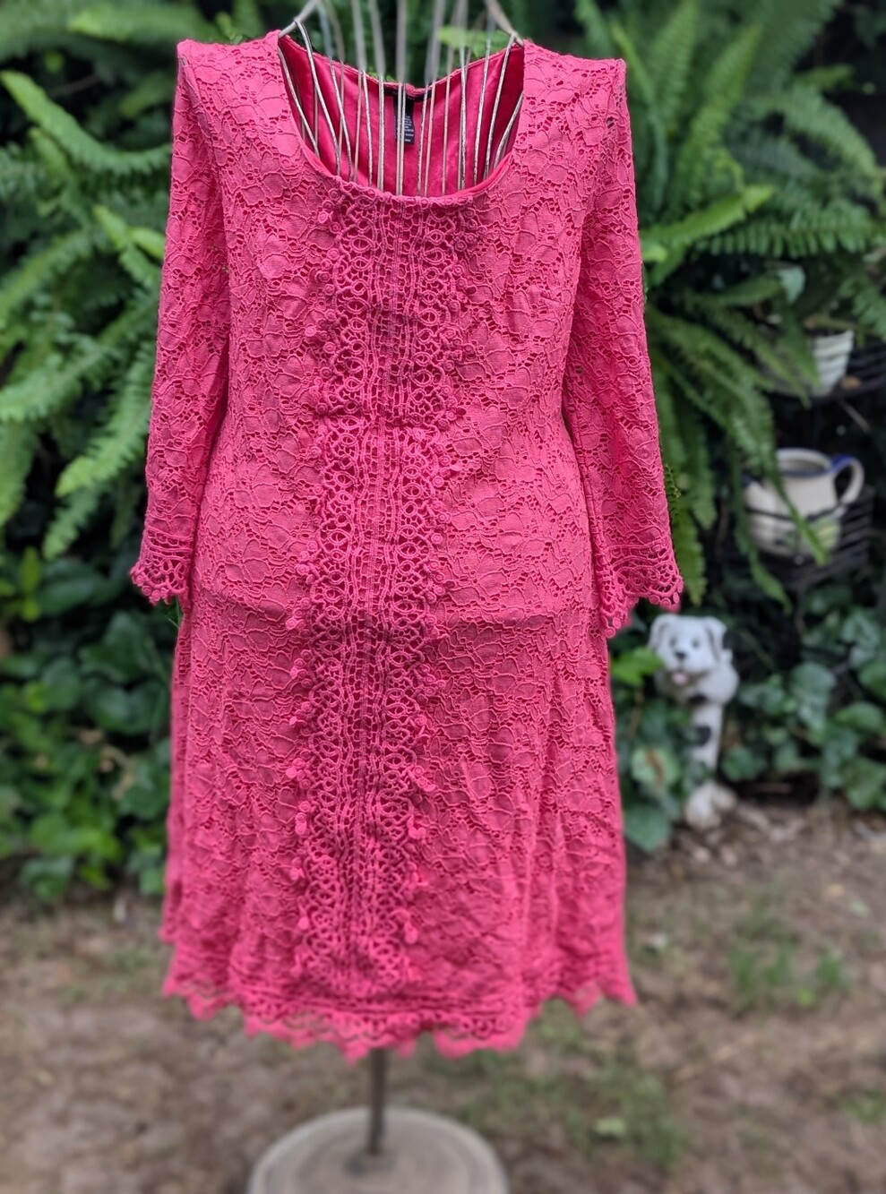 Alfani lace dress in a vibrant pink color Sz L